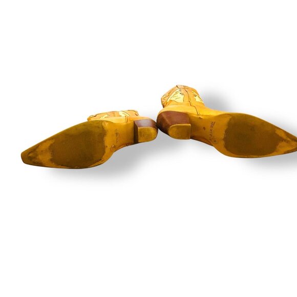 Nine West Butterfly Heart Cowboy Boots Womens Sz 7 Leather Western Riding Shoes - Picture 12 of 16